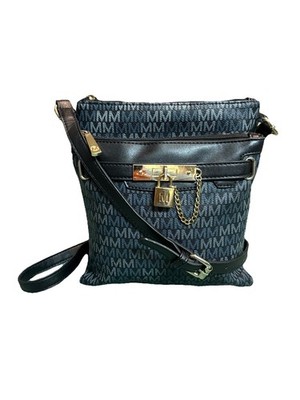 MKF by Mia K. Tessa Black Faux Leather Trendy Crossbody Shoulder Bag