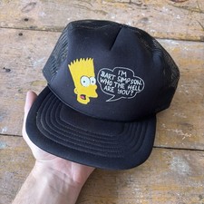 Vintage Bart Simpson Snapback Trucker Hat Men...