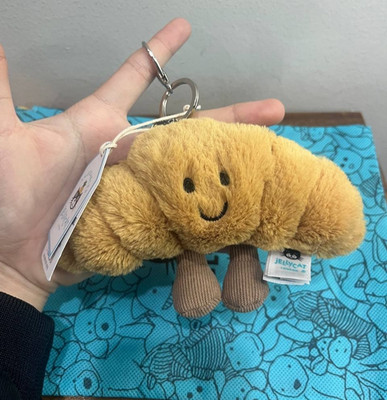 Jellycat Amuseables Croissant Plush Bag Charm Keychain Soft Toy NWT Dust Bag  
