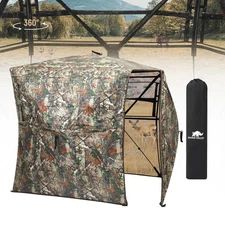Hunting Blind 360° See Through, 2-3 Person Pop Up Ground Blinds with Carrying...