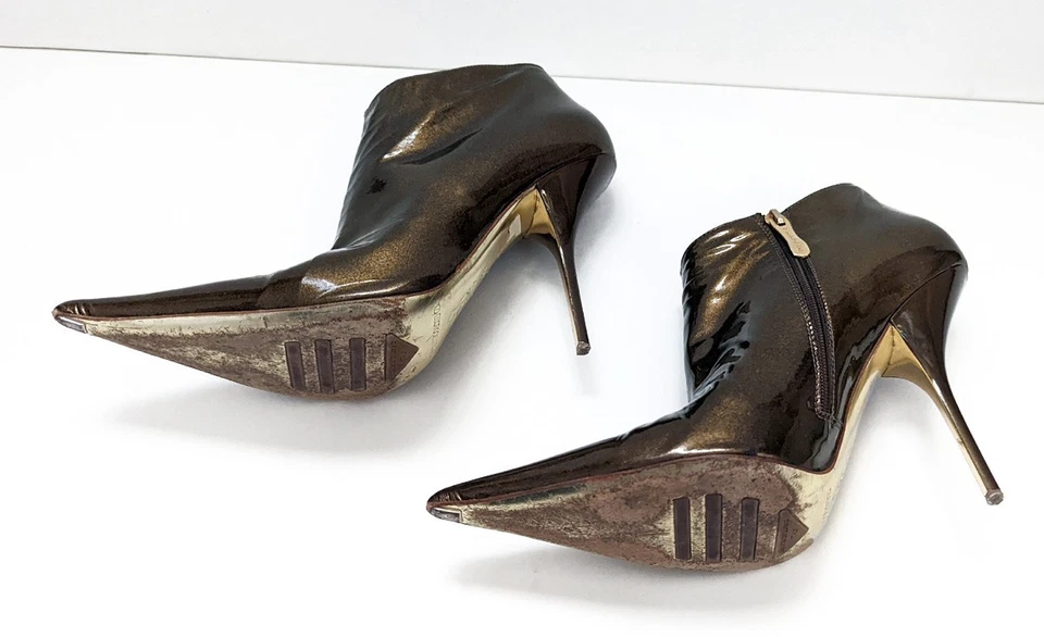 GIANMARCO LORENZI Stiletto Tacones Altos Punta Punta Punta Botines Hechos en Italia 8 Foto 4 de 4