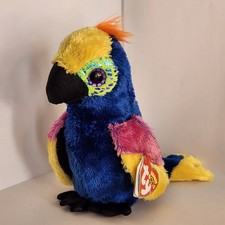 Ty Beanie Boo Wynnie Macaw Parrot Bird 6" Glitter Eyes Silk With Tag 2017