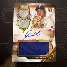Owen White 2024 Topps Triple Threads Rookie Patch Auto /99 RC Texas Rangers
