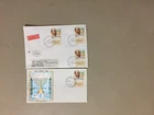Two MOSHE DAIAN Israel fdc:one SILK,one express with three same stamps