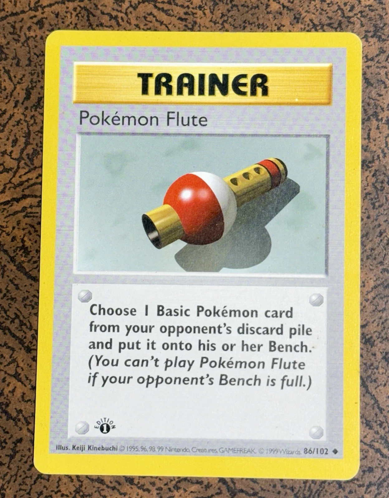 Pokémon Flute 86/102 1st Edition Base Set Uncommon Pokémon Card