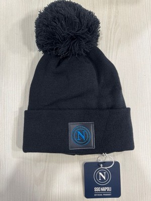 SSC Napoli Zuccotto Wollmütze Blau Ponpon Enzo Castellano Winter Einheitsgröße