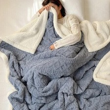 Image of Soft Woolen Velvet Flannel Blanket Warm Sofa Bed Throw Cozy Winter Cover