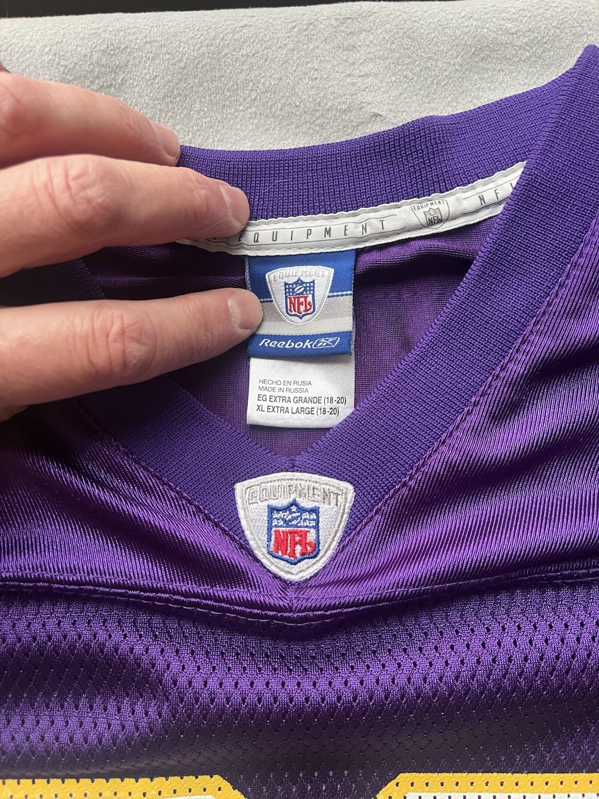 REEBOK Mewelde Moore #30 Minnesota Vikings Reebok Jersey Youth XL 18-20 Purple thumbnail 3