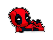 Deadpool Chibi Chillin Comic Sticker Waterproof Vinyl Decal Die-Cut Car Laptop