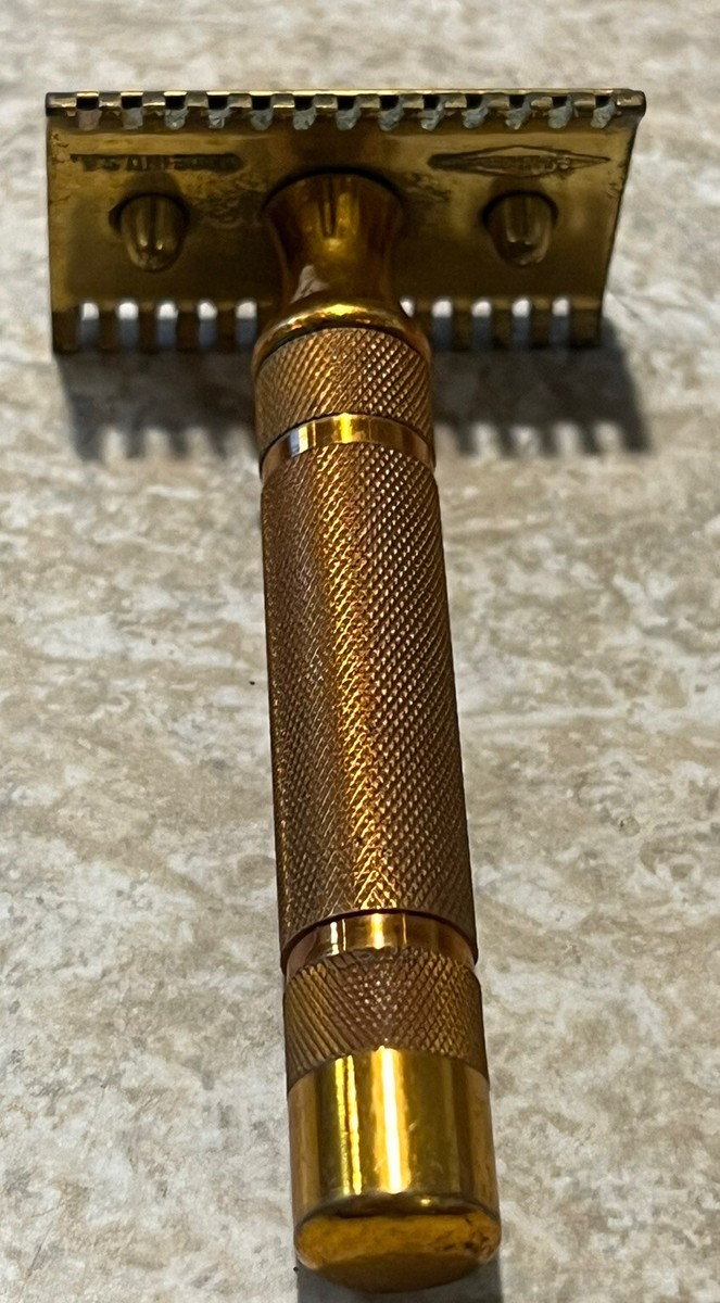 1930's Gillette Gold Plate Bar Handle Safety Razor | eBay