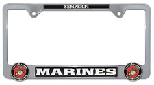 MARINES 3D CHROME METAL LICENSE PLATE FRAME USA MADE