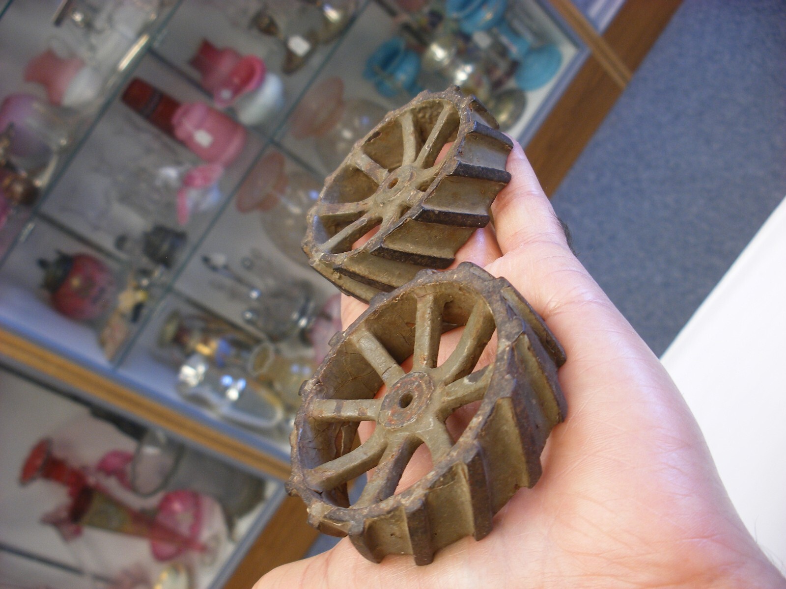 Vintage 2 X Cast Iron Toy Tractor Wheels eBay