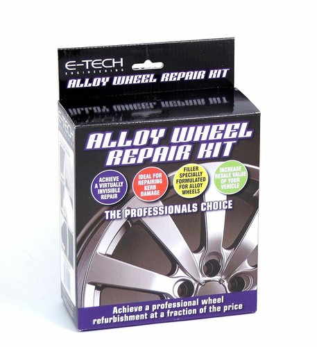 GREY E-Tech Car Alloy Wheel Refurbishment Full Repair Kit Paint Lacquer Putty - Picture 4 of 4