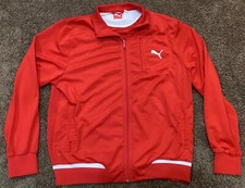 Puma Jacket Mens Large Red White Outdoor Trac...
