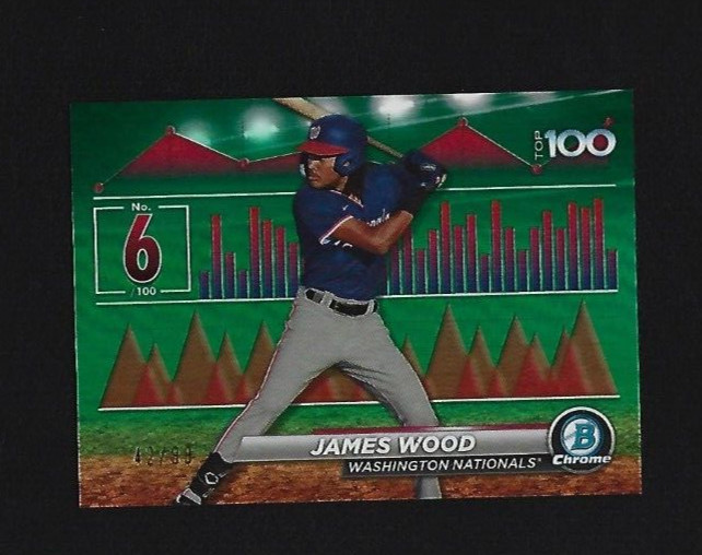 2024 Bowman James Wood Scouts Top 100 BTP-6 Green Refractor 42/99 Nationals