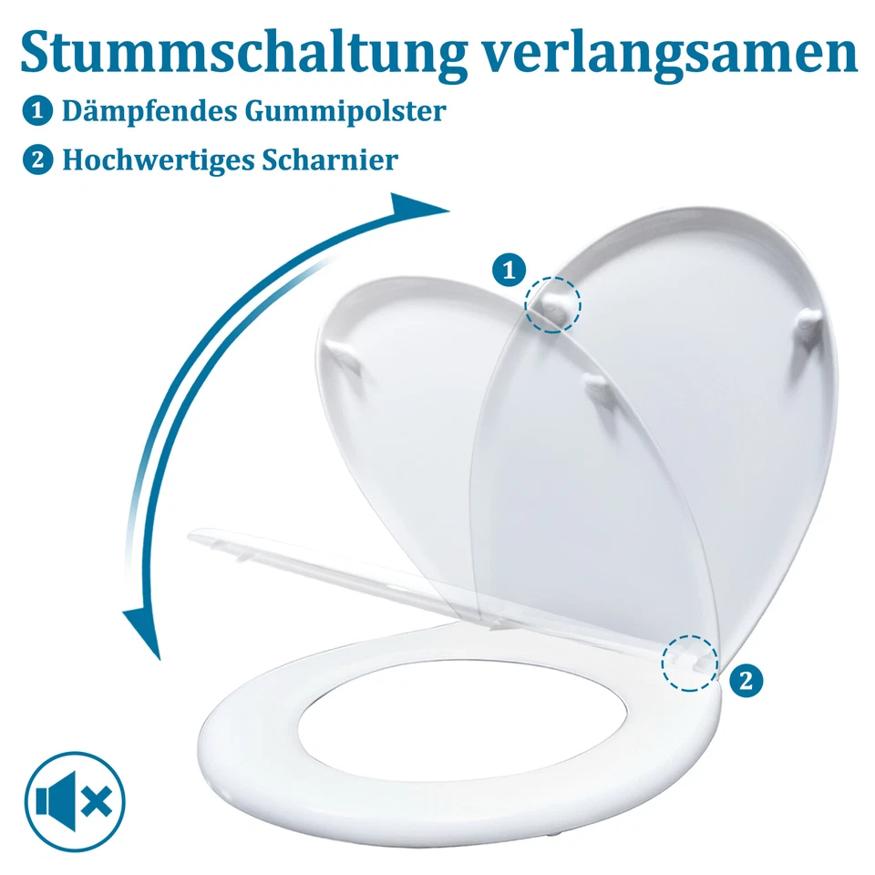 Schwarz Toilettendeckel Toilettensitz Klobrille Absenkautomatik Deckel WC Sitz# - Bild 3 von 4