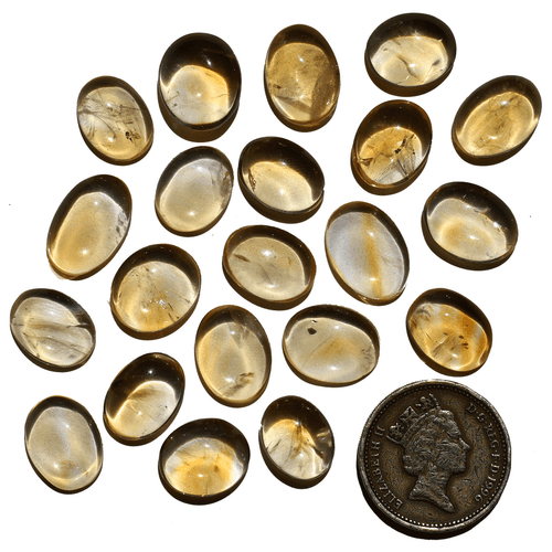 Lot 21 Pcs Brazilian Natural Citrine Untreated 13mm-16mm Oval Cabochon Gemstones - Picture 8 of 11
