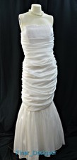 Trumpet Mermaid Sweetheart Floor Length Taffeta Wedding Dress Gown Maxi 14 NEW