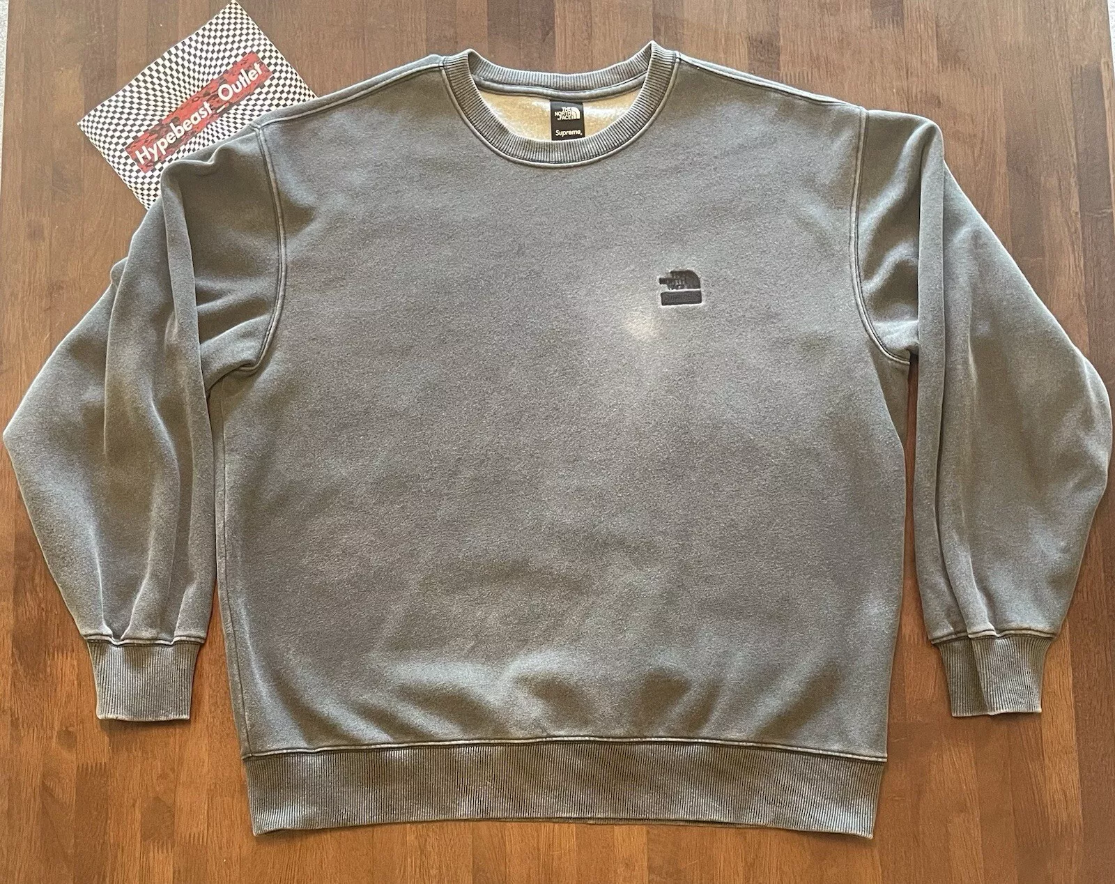 Col rond noir imprimé pigment Supreme x The North Face   Taille Large   LIVRAISON IMMÉDIATE