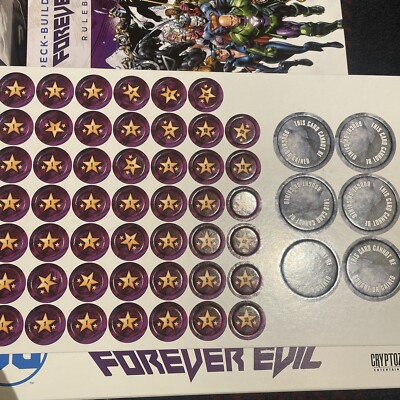 DC Deck Building Game FOREVER EVIL Tokens FROZEN/Victory Point Coins Unbespielt