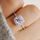 Luxury Ring For Valentine Gift 2 CT CZ Woman's Pretty Promise Ring Silver plated — photo 2