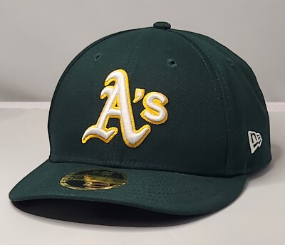 New Era Oakland A's Athletics 59Fifty Green Fitted Sz 8 Performance Low Profile