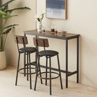 3PCS Bar Table Set Kitchen Dining Breakfast Pub Table + 2 PU Chairs Stools Brown