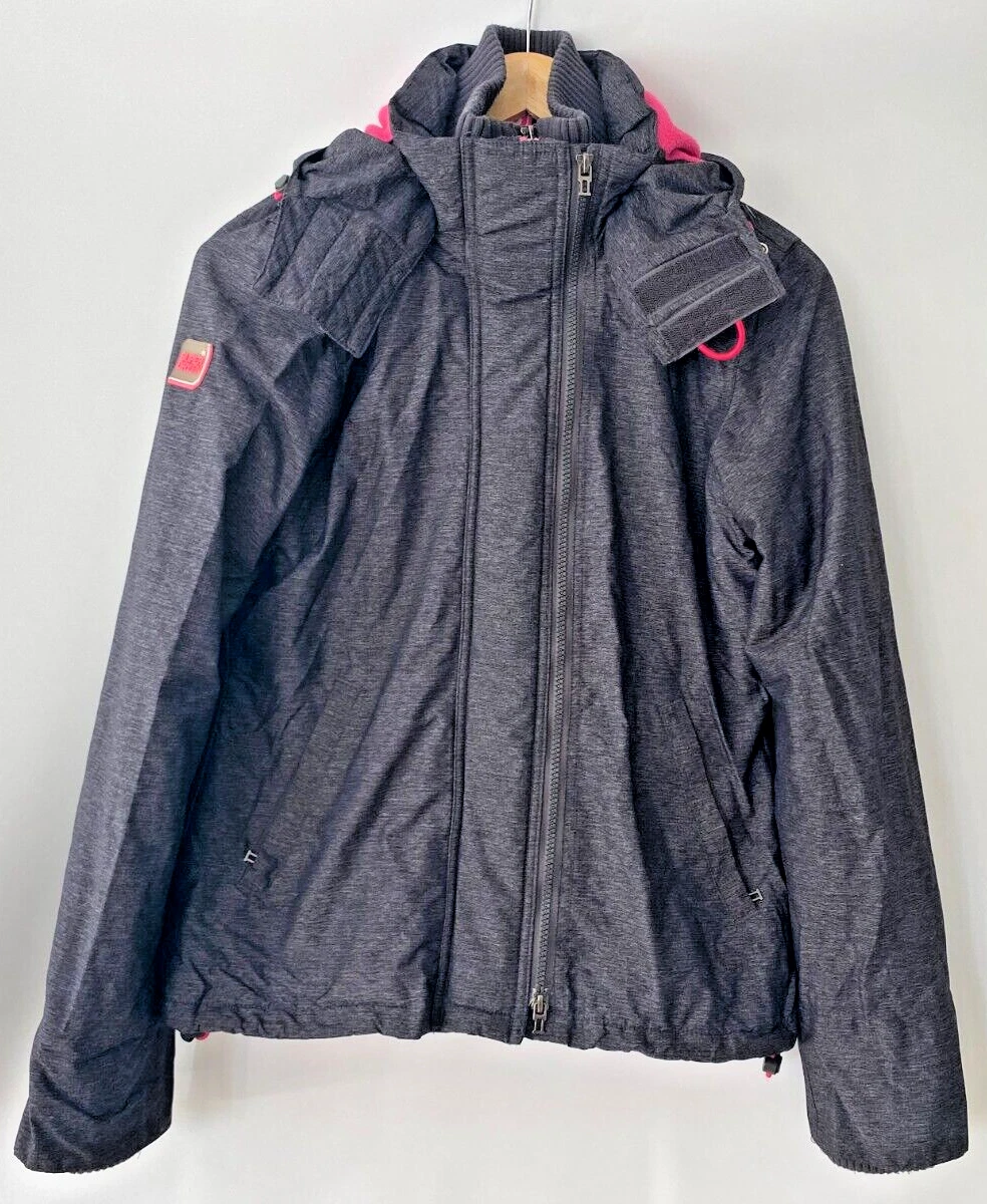 Superdry grey and pink coat sale