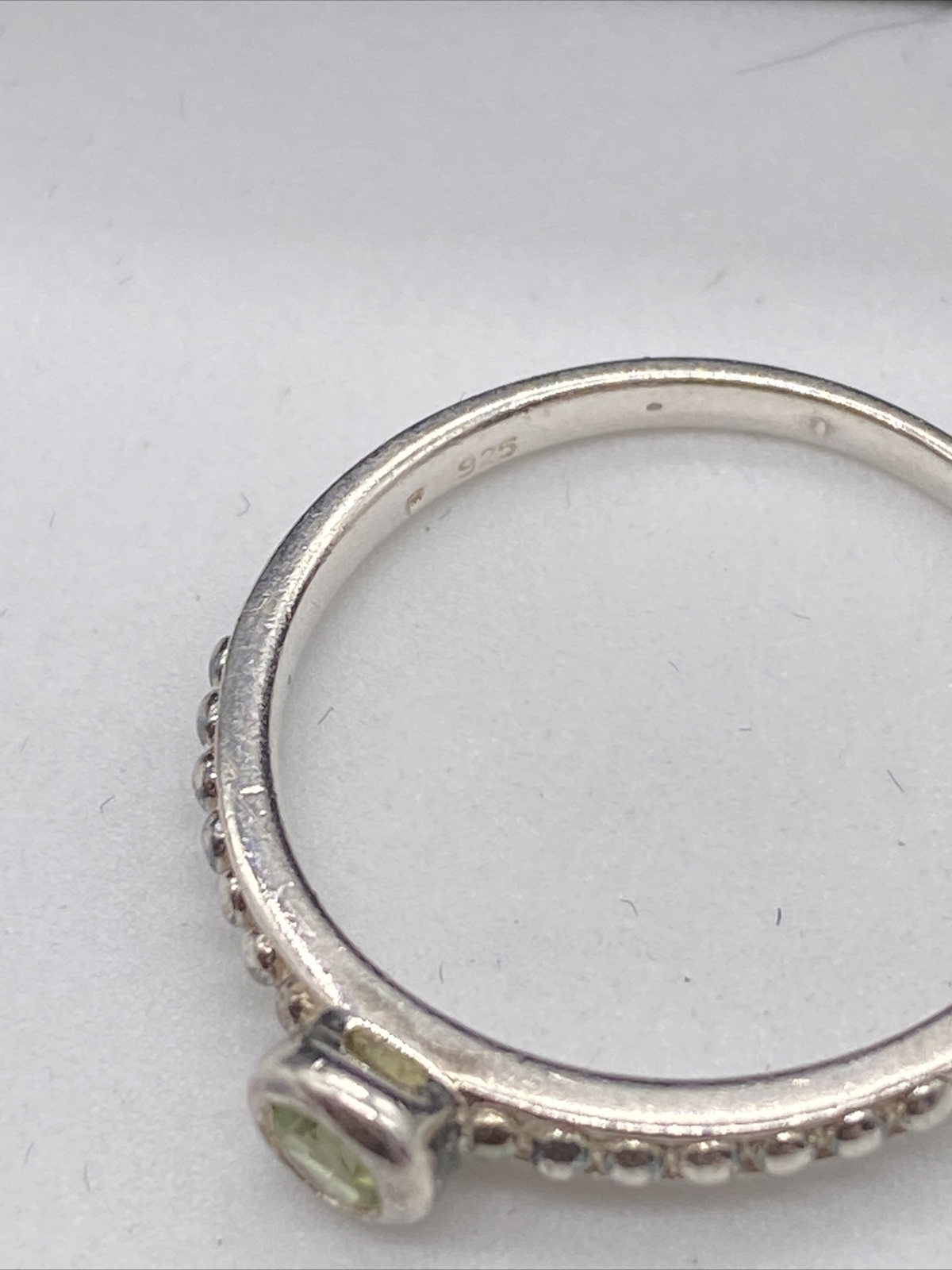 Sterling Silver Green Peridot Stackable Ring Size… - image 5