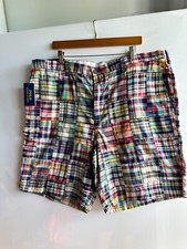 NWT Polo Ralph Lauren Men's Shorts 40 42 9 Inch Classic-Fit Madras Patchwork