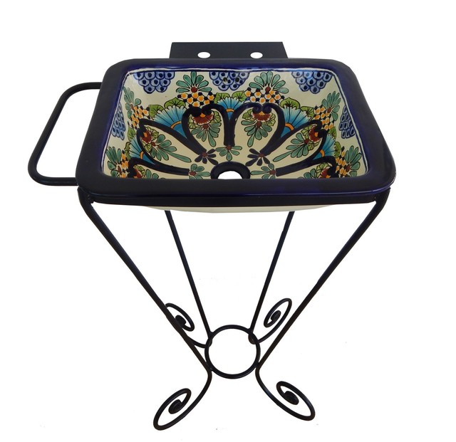 4 WROUGHT IRON MEXICAN BASE FOR RECTANGLE BATHROOM CERAMIC SINK STAND