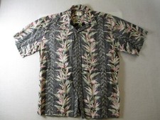 Cooke Street Hawaii Hawaiian shirt Muted print reverse fabric sz L USA Made