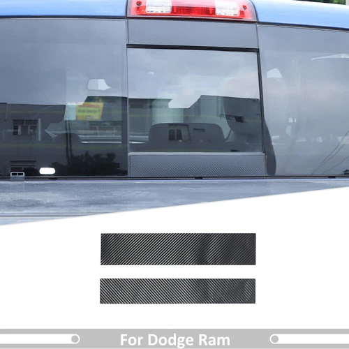 Truck Rear Middle Window Sticker Cover Trim For Dodge Ram 1500 11+ Carbon Fiber - Picture 1 of 8
