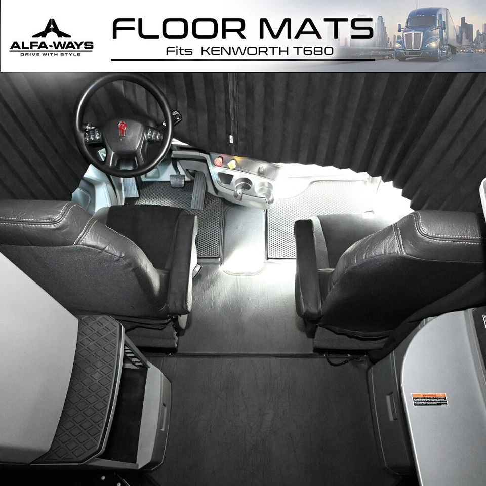 Floor Mats fits KENWORTH T680, - Prestige-Line - BLACK Foto 4 de 4