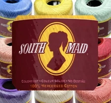 New: South Maid J&P Coats Size 10 Crochet Cotton 350 yard balls: 8 colors