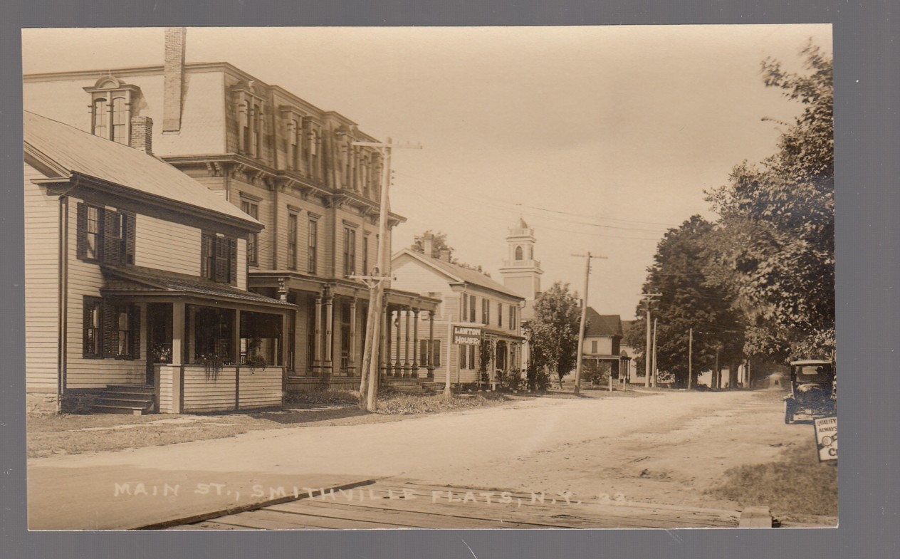 Real Photo Postcard Smithville Flats, New York Main Street Lawton House & Church eBay