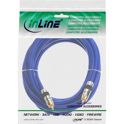 InLine Cinch-Kabel Audio 7m – Premium, Vergoldete Stecker, 1x Cinch Auf Cinch, Für HiFi-Anlagen