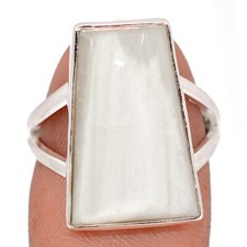 Natural Scolecite - India 925 Sterling Silver Ring Jewelry s.7 CR67724