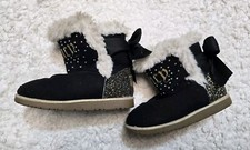 Juicy Couture Winter Boots Toddler 12M Lil Burbank Black Faux Suede Sherpa