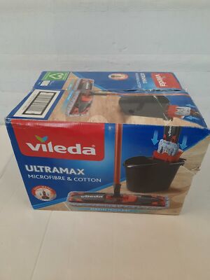 Vileda UltraMax Komplettes Mopp- und Eimer-Set aus Mikrofaser und Baumwolle