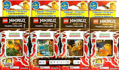 LEGO Ninjago Serie 9 Dragons Rising Trading Cards alle 4 verschiedenen Blister