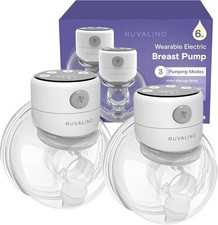 2 Pumps Ruvalino Wearable Electric Breast Pump-3 Pumping Modes. 6oz Capacity