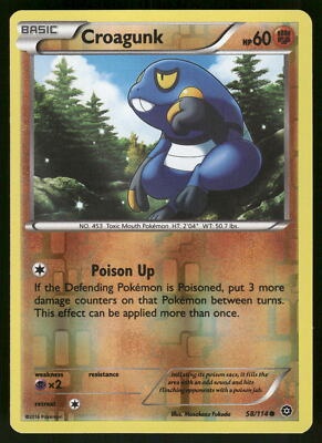 Croagunk Reverse Holo 58/114 XY - Steam Siege Pokemon | eBay
