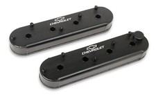 Holley Aluminum Track Valve Covers For Gm Ls Wchevrolet Bowtie Logo - Pair