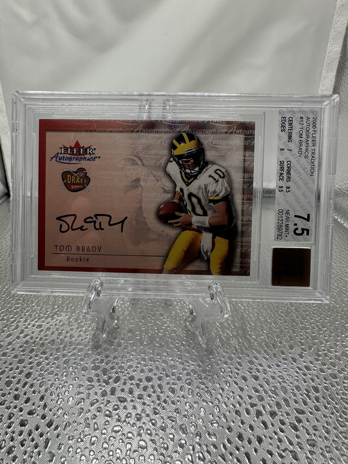 2000 Fleer Tradition Autographics Autograph Tom Brady Rookie 7.5
