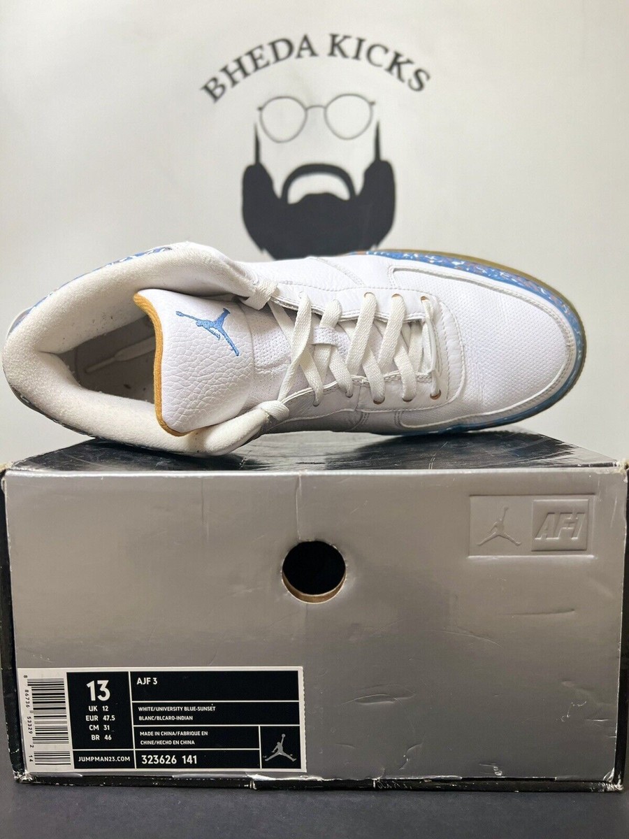 2008 Nike Air Jordan Fusion AJF 3 UNC Blue Sunset 323626-141 Size