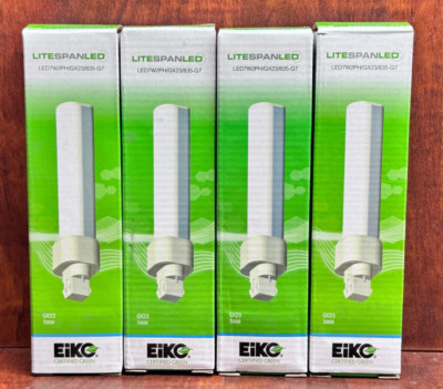 4-Pack 7W GX23 2-Pin LED PL Retrofit Lamp 13W CFL Replacement 120° Beam 3500K