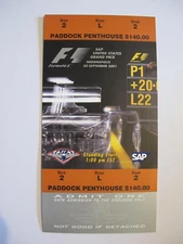 UNUSED TICKET SAP UNITED STATES GRAND PRIX AT INDIANAPOLIS 2001.  AUTO RACING