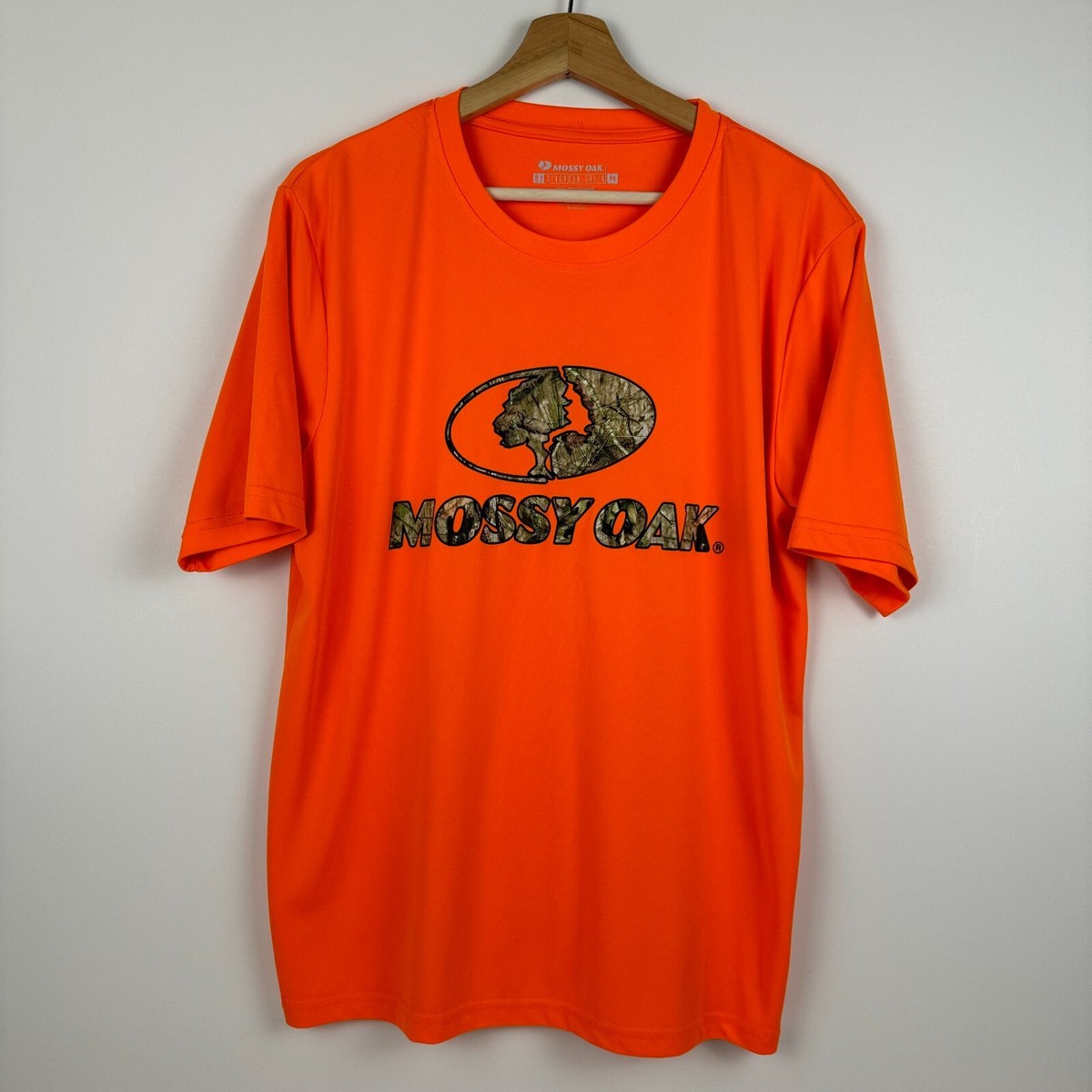 Mossy Oak Crew Neck Performance T-Shirt Blaze Orange Hunting Mens