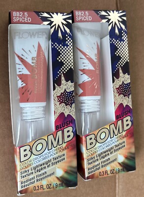 (Lot of 2) FLOWER Beauty Blush Bomb BB2.5 Color Drops for Cheeks, Spiced